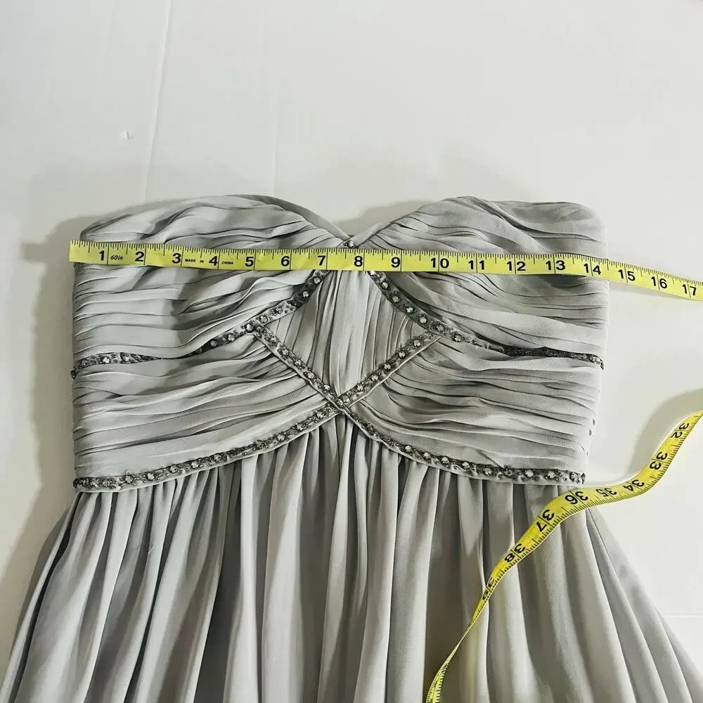 Pearl Georgina Chapman Studded Strapless Maxi Dress Size 4 Slate - Picture 5 of 7